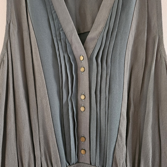 MAEVE teal summer dress with pleats, size small - Picture 4 of 6